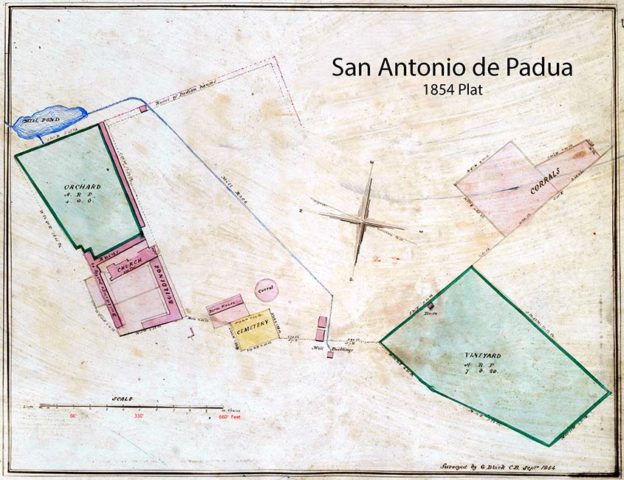 Mission San Antonio de Padua Plat Map 1854