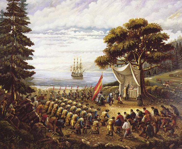 Father Serra Saying First Mass in Monterey in 1770