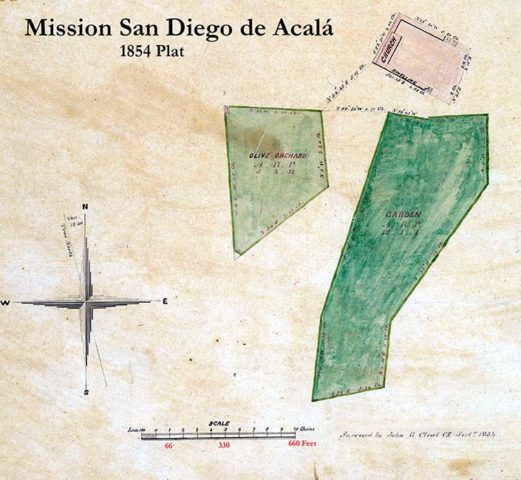 Mission San Diego de Acála Plat 1854