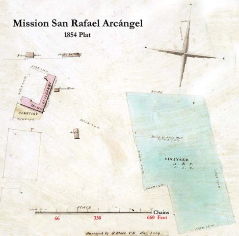 Mission San Rafael Arcángel Plat 1854