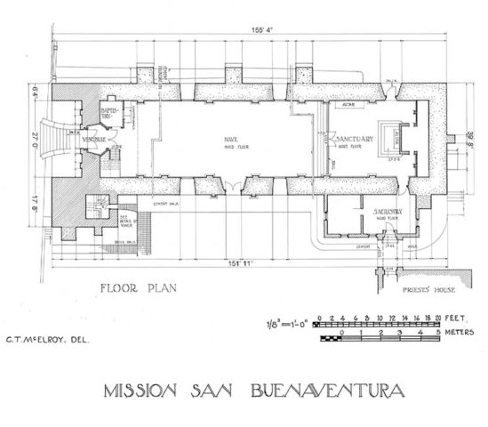 San Buenaventura Floor Plan of Church