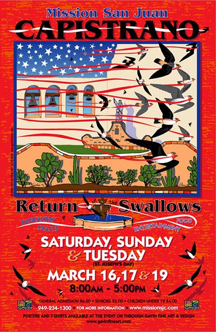 San Juan Capistrano Return of the Swallows Poster