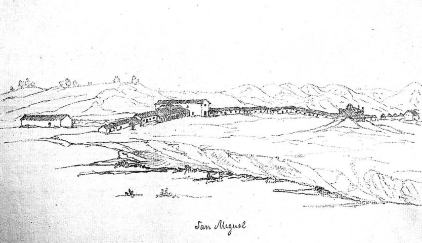Mission San Miguel by H.M.T. Powell 1850