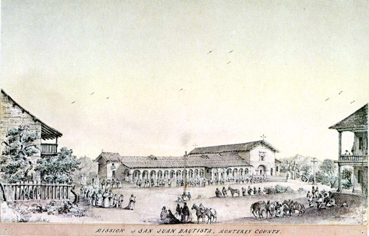 Mission San Juan Bautista by Edward Vischer 1870