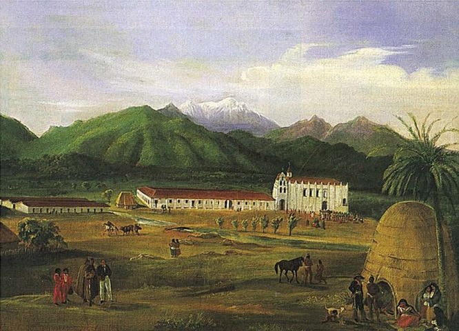 Mission San Gabriel by Ferdinand Deppe 1832