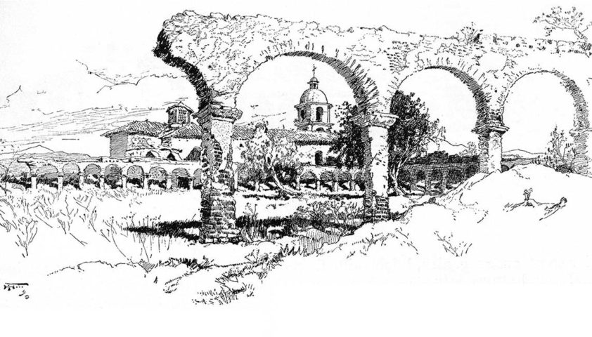 Drawing of Mission San Luis Rey