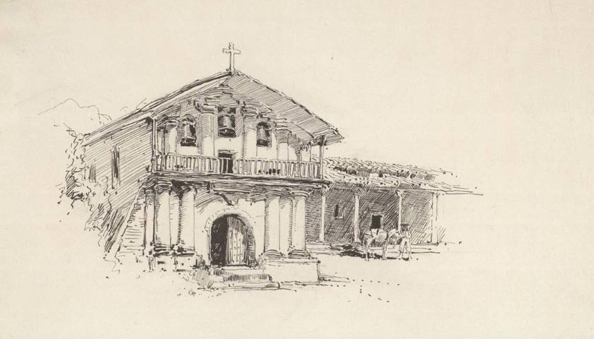 Mission Dolores A Drawing by Harry Fenn