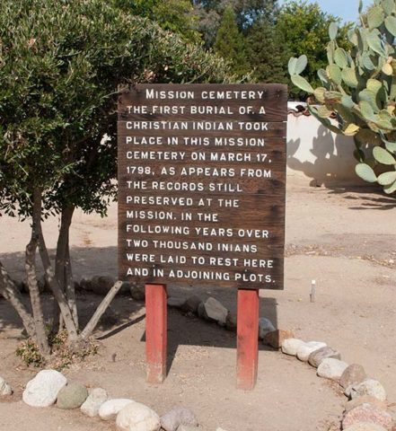Mission San Miguel Sign Indian Burials