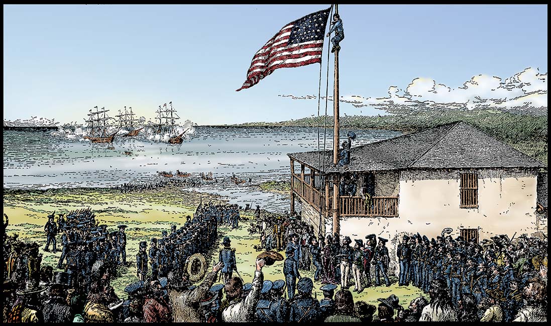Raising of Flag of United States in Monterey